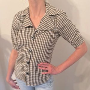 Straight Flush Brand Checked Vintage-Style Blouse